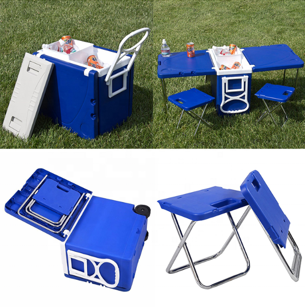 cooler box table and chairs