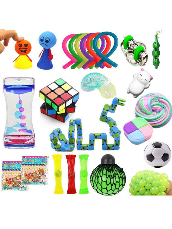 Small Sensory Fidget Toy Pop It Keychain Home Games Poppit Fidgets  Decompression Toys Anti Stress Game for Kids Adults