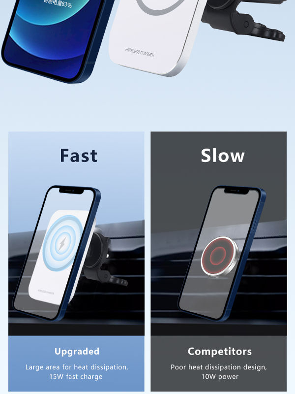 Wireless fast charger magnetic suction alignment coil adjustable angle mobile phone bracket supplier