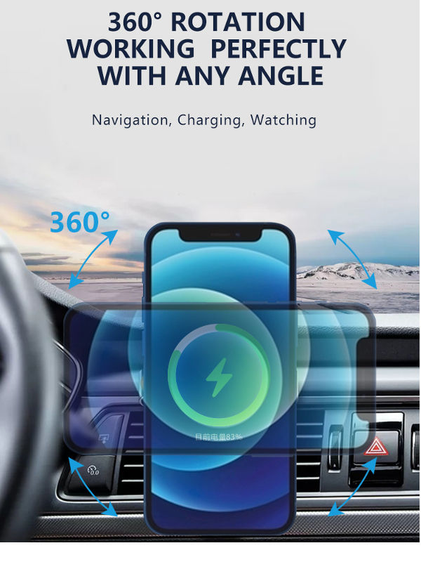 Wireless fast charger magnetic suction alignment coil adjustable angle mobile phone bracket supplier