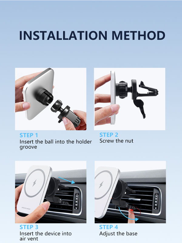 Wireless fast charger magnetic suction alignment coil adjustable angle mobile phone bracket supplier