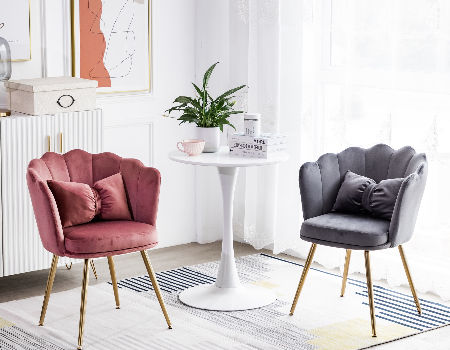 Living room chair pink The modern style of the living room chair is comfortable, soft and elegant supplier