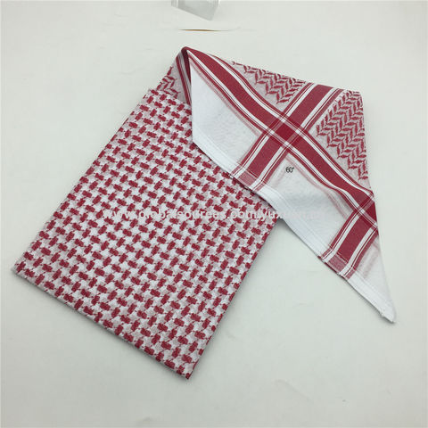 Arab 100% Soft Cotton Shemagh Red & White Scarf