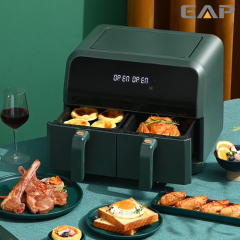 Buy Wholesale China Eap Innovative Visible Window Dual Baskets Air Fryer  With Digital Preset Program And Timer & Dual Baskets Air Fryer at USD 20