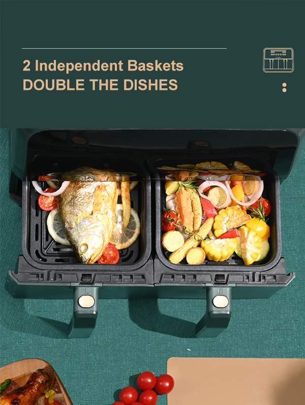 Buy Wholesale China Eap 2-basket Air Fryer, Cook 2 Foods, 2 Ways