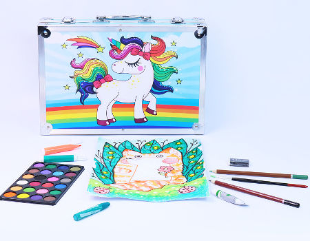 145PCS Aluminium Unicorn Stationery Set Kids Art Kit for Kids - China  Promotion Gift, Stationery Set