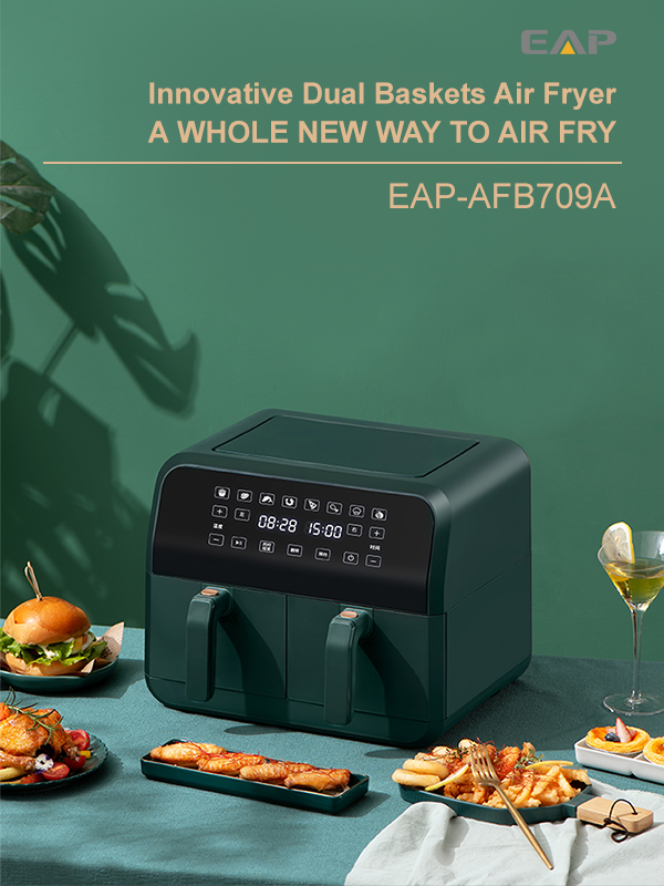 15L 10L 9L Dual Basket Air Fryer with 10 One-Touch Presets Two