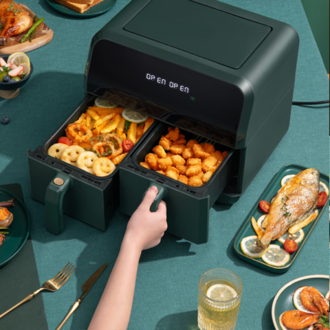 MIUI Smart Air Fryer with Two Baskets Dual Screen Touch Control No-Oil Hot  Air Oven 4.5L/9L Electric Deep Fryer Viewable Window - AliExpress