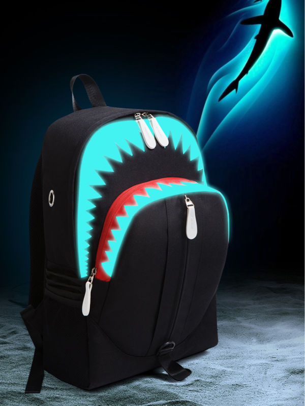 Buy Wholesale China Men's Big Mouth Shark Usb Function Backpack Student  Schoolbag Personality Trendy Luminous Backpack & Luminous Fabric Backpack  at USD 9.8