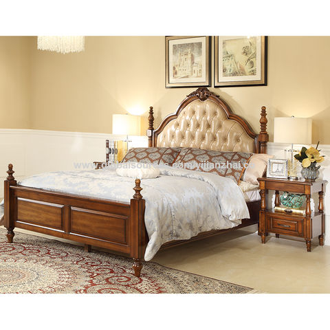 Made in China Double Hotel Bed Furniture Wooden Headboard Set Queen King  Size Bed - China Wooden Furniture, Home Furniture