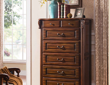 Buy Wholesale China Pecan Solid Wood Classical American 6 Drawers
