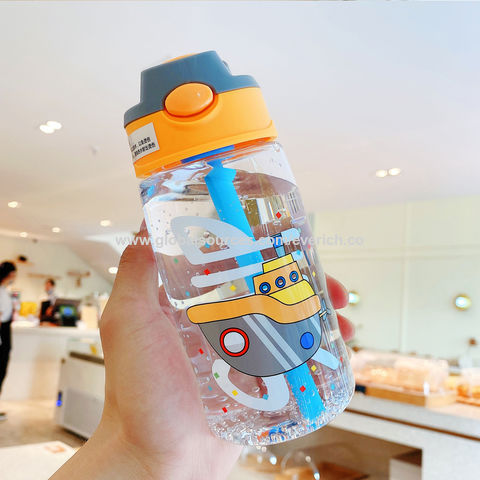 Buy Wholesale China Plastic Kids Water Bottle With Straw Cute Printing Child  Drink Water Bottles School Outdoor Use & Plastic Kids Water Bottle at USD  1.1