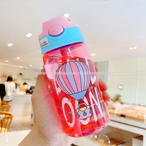 Buy Wholesale China 16oz Colorful Cute Reusable Glass Water Bottle With  Straw & Straw Water Bottle at USD 0.3