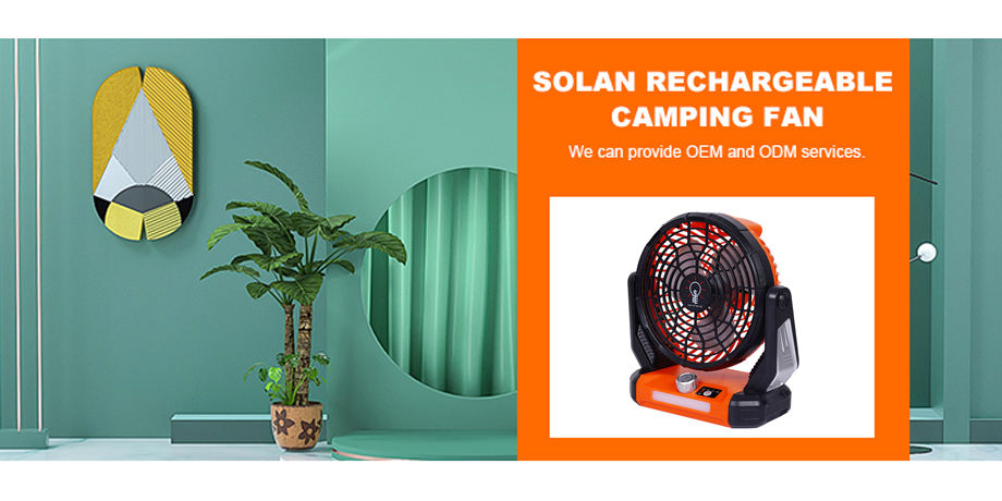 1pc Rechargeable Solar Camping Fan With LED Lantern - Portable Tent Fan  With Hanging Hook For Home, Office, Tent, And Car - 4000mAh Battery For  Emerge