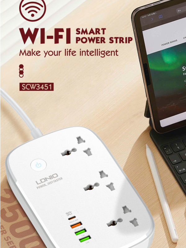 LDNIO SCW3451 WIFI Smart Universal Power Socket Wireless smart wifi strip power socket with USB supplier