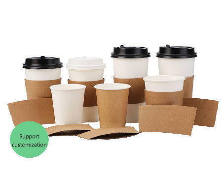 Wholesale Custom Single/double/ripple Wall Hot Drinking Kraft Paper Coffee Cups Packaging With Lids supplier