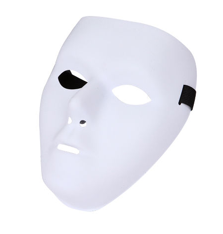 4 Pcs White Mask Plastic Full Face Decorating Halloween Costume Party  Cosplay Accessory for Kids Male Female