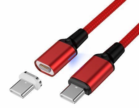 Red-1Pack, 6Feet 6Feet Magnetic USB-C to USB-C Data Transfer & Charging Cable Compatible with Type C Laptop or Mobile Devices Supporting PD Protocol 5A20V Digital Ant 100W