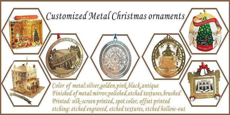 Beautiful Custom Christmas Hanging Metal Stainless Steel Ornament supplier