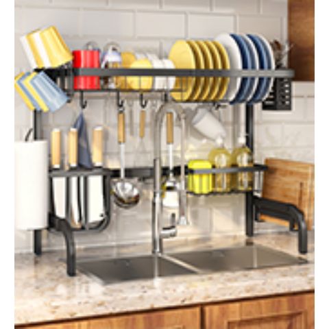 Dish Drying Rack, 2 Tier Dish Drainer for Kitchen Counter, Large Stainless  Steel Dish Dryer with Drainboard, Detachable Dish Dra - AliExpress