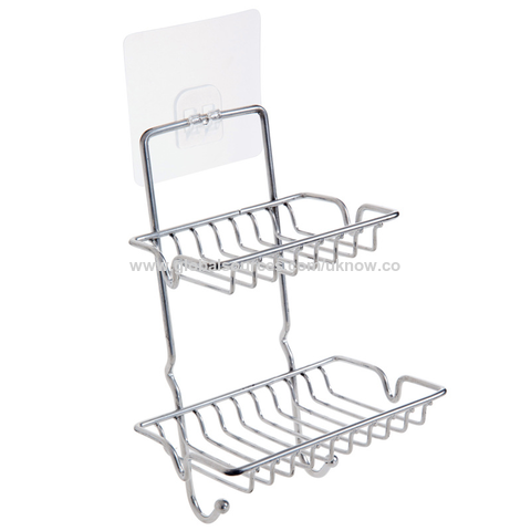 Shower Caddy Suction Cup Double Layer Soap Dish Holder, Durable