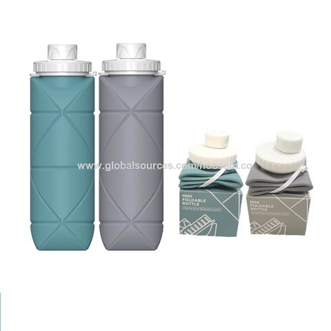 1pc Foldable Soft Sports Water Bottle, Silicone Squeeze Bag With