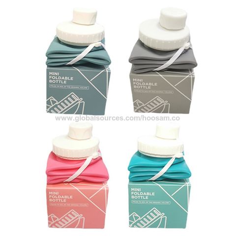 1pc Foldable Soft Sports Water Bottle, Silicone Squeeze Bag With