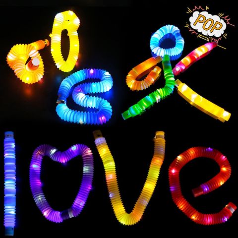 Buy 12 Pack LED Light Up Pop Tubes Sensory Fidget Toys Party Favors for  Kids Glow in The Dark Fidget Tubes Pull and Stretch Tubes Fidget Toys for  Kids Birthday Party Goodie