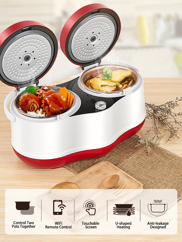 220V Electric Rice Cooker Non-stick Inner 1.5L Multi Cooker Mini Household  Automatic Food Cooking Pot 3 Color Available