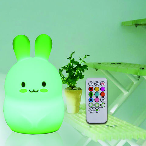 Compre Silicona Led Bunny Lámparas De Noche Luz Para Dormir Bebé