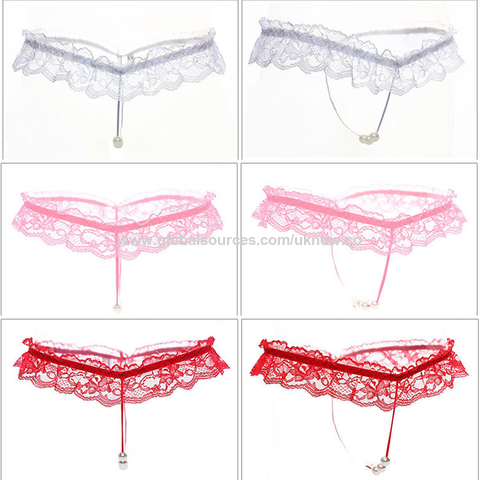 Women's G-strings,lace T-pants, Thongs Pearl Underwear Massage Fun Underwear  Open File Underwear - Buy China Wholesale Women's G-strings $1.76