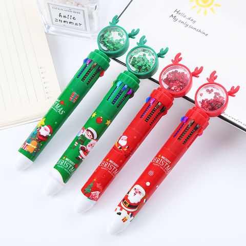 Ten-Color Ballpoint Pen Color Press Ball Pen Cartoon Cute Marker