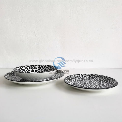 Compre Vajilla Con Diseño Animal Estampado De Leopardo y Vajilla