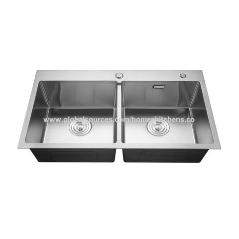 Nano Fregadero negro Negro Single Doble recipiente hecho a mano un fregadero  de acero inoxidable - China Topmount Fábrica de Fregadero, lavabo