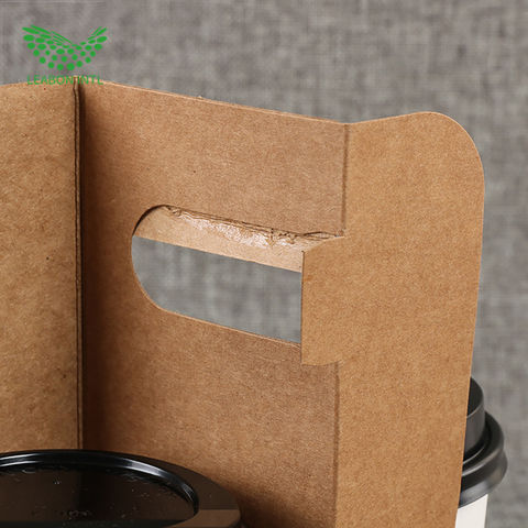 Corrugation Kraft Cardboard Take away Disposable Cup Carrier with