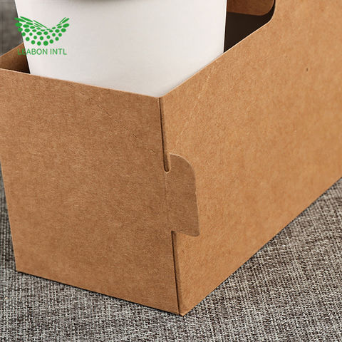 Corrugation Kraft Cardboard Take away Disposable Cup Carrier with