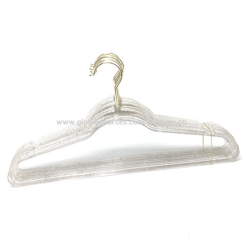 Clear Plastic Hangers, Non-slip Coat Clothes Hangers With Bling
