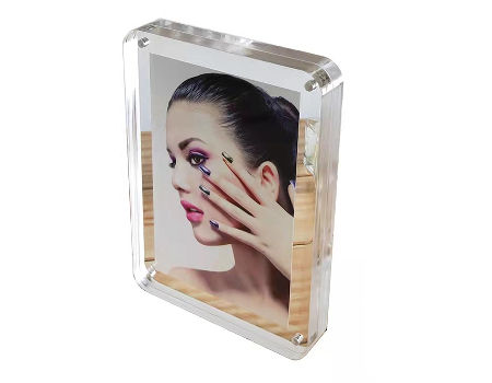 Acrylic Picture Frame 6x8 Tabletop Photo Frame Magnetic Double Sided Frame  Free Standing Desktop for Display Photograph