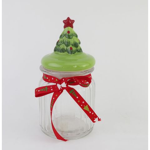 Christmas Cookie Jars, Glass Canisters, Glass Cookie Jars