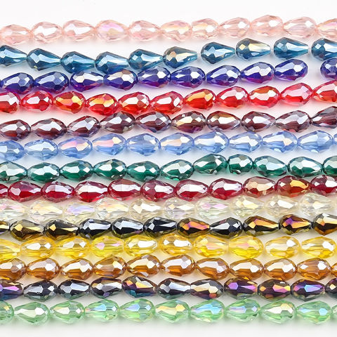 Crystal AB Round Crystal Glass Beads DIY Jewelry Making Faceted