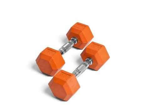 Cheap hex dumbbell 5-100lb electroplating anti-skip rubber coated hex dumbbell 5lb increment no odor supplier