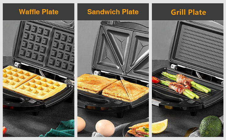 Buy Wholesale China Sandwich Maker 3 In 1 Waffle Maker Detachable Plate  Waffle Iron Breakfast Sandwich Toaster Grill & Sandwich Maker 3 In 1 at USD  8