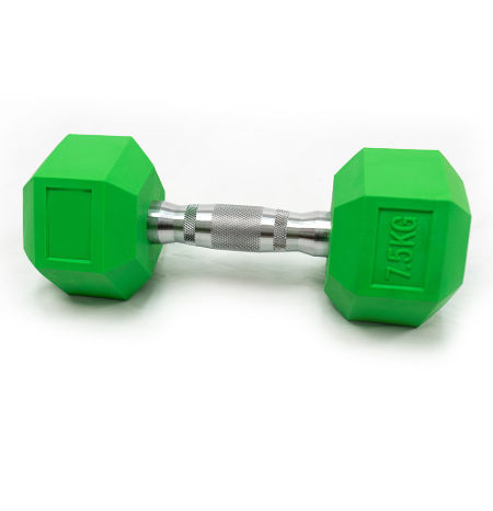 2.5-50kg Hex Dumbbell Coloful Rubber Coated Hexagon Chrome-Plated Handle Eco-Friendly supplier