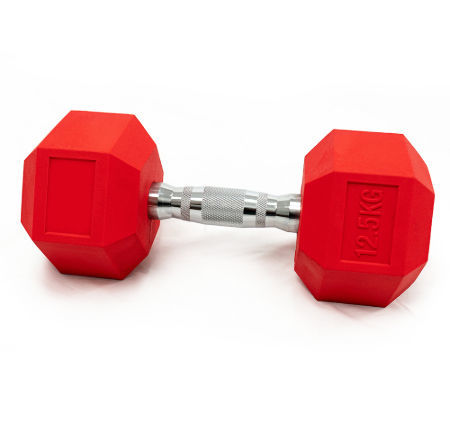 2.5-50kg Hex Dumbbell Coloful Rubber Coated Hexagon Chrome-Plated Handle Eco-Friendly supplier
