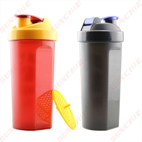Batidora de plástico sin BPA, Botella Mezcladora de 600ML, batidos de  proteínas a prueba de fugas