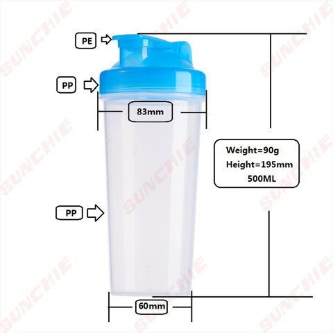 Wholesale 500 Ml BPA Free PP Plastic Fitness Shaker Bottle with Protein  Powder Box - China Mixer Cup and Shake Bottle price