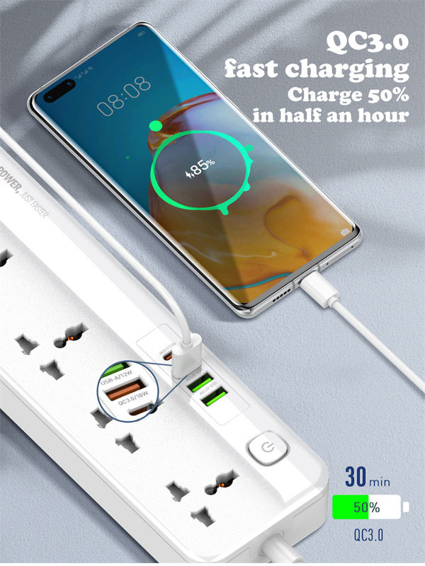 LDNIO Multi-Function Power Strip , 5 Power Sockets +1PD 20W+1QC 18W+2 AUTO-ID SC5415 supplier