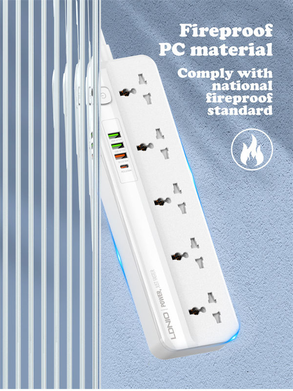 LDNIO Multi-Function Power Strip , 5 Power Sockets +1PD 20W+1QC 18W+2 AUTO-ID SC5415 supplier