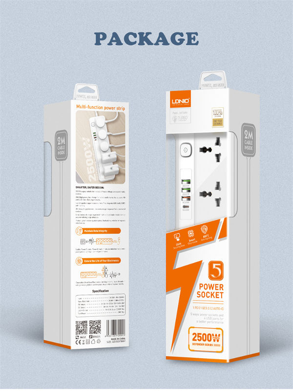 LDNIO Multi-Function Power Strip , 5 Power Sockets +1PD 20W+1QC 18W+2 AUTO-ID SC5415 supplier