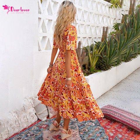 OEM Dear-Lover Bohemian Dresses Floral Ruffled Crop Top and Maxi Skirt Sets  Women 2 Piece Outfits Dress - China Dress and Woman Dress price